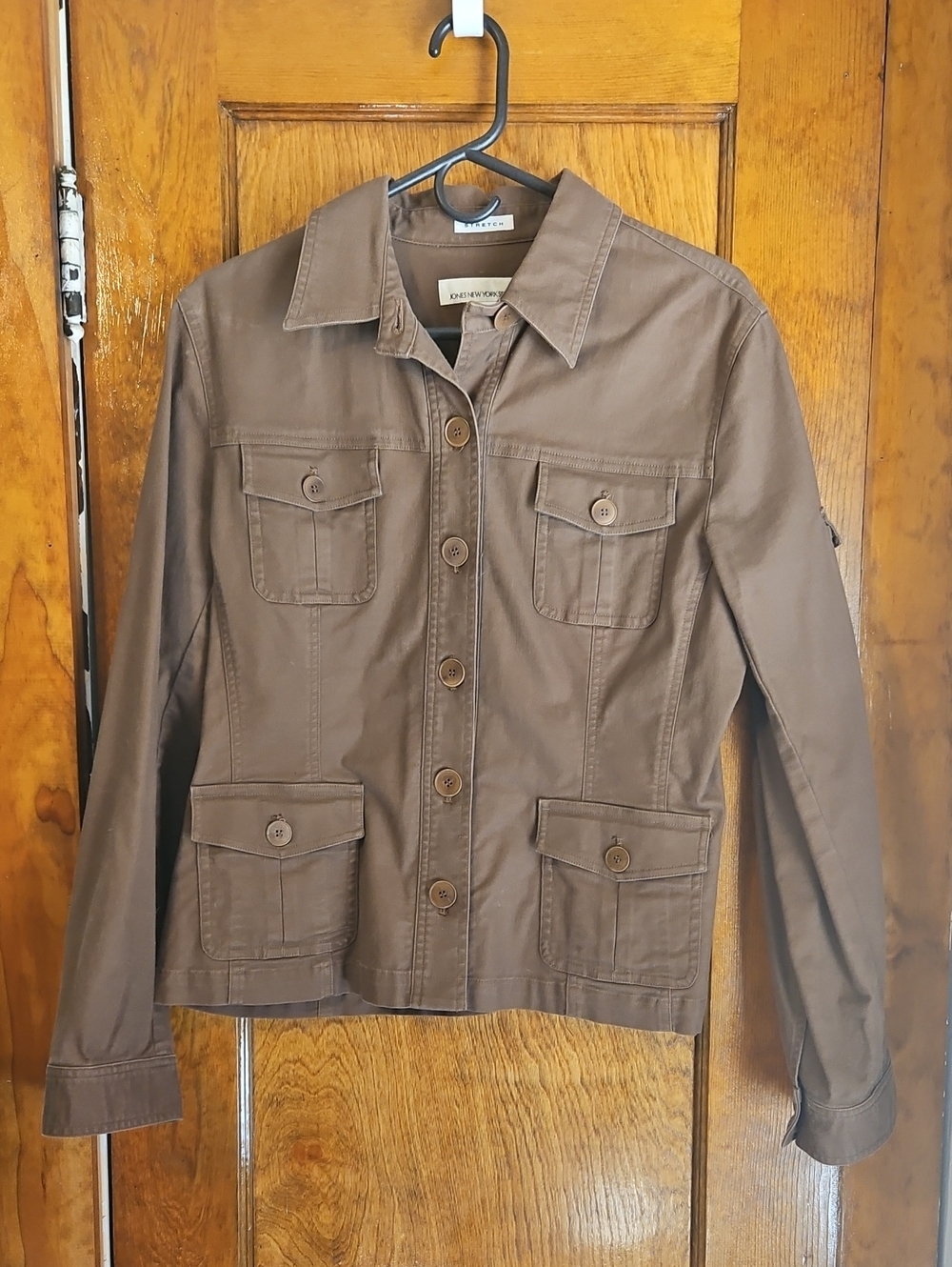 Jones New York Brown Utility Button-Front Jacket